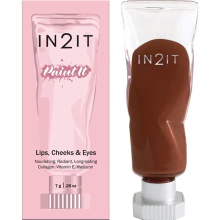 IN2IT Paint It, Lippen, Wangen en Ogen, Voedend, Stralend, Langdurig Collageen, Vitamine E, Hyaluron, 7 g. PI05 Chestnut