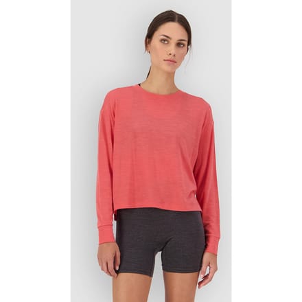 Mons Royale Zephyr Merino Tencel Boxy Base Layer Top rood