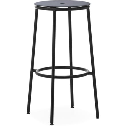 Normann Copenhagen Circa Barkruk  - aluminium zwart - 75 cm