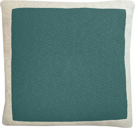 Solid knitted poster cushion pine green