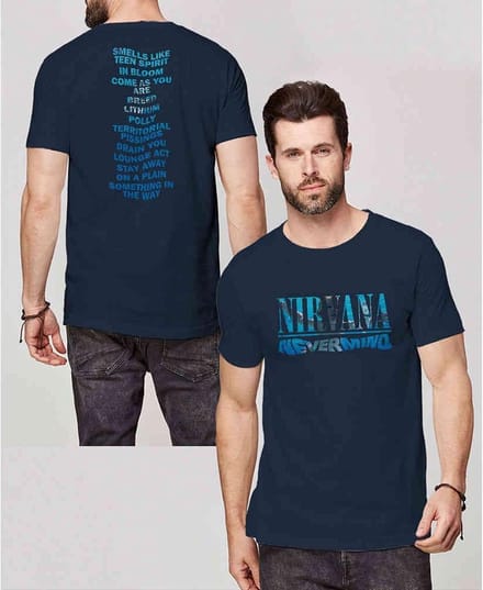 Nirvana - Nevermind Heren T-shirt - L - Blauw