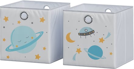 Vicco Opvouwbare box – 30 x 30 cm (ruimtevaart motief) Grijs (ruimte)