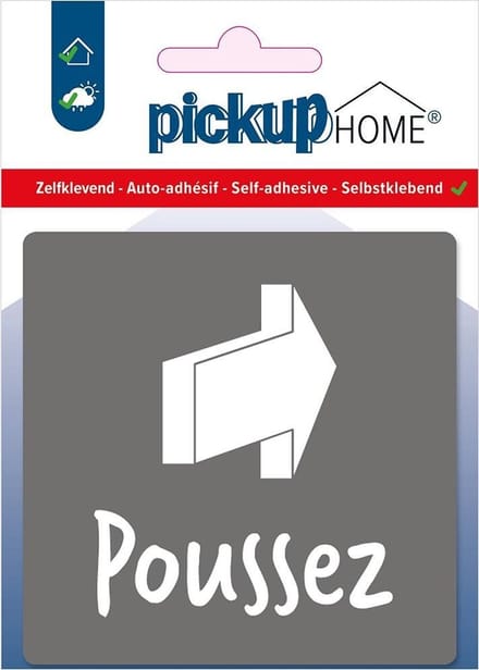 Pickup Poussez grijs gris - 90x90 mm Pictogram Route Acryl
