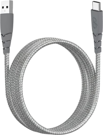 Force Case, USB-A naar USB-C Oplaadkabel 3A - Ultra-Resistant - Grijs - 2m, Grijs