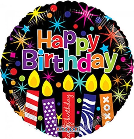 Helium Ballon Happy Birthday Kaarsjes Party 45cm Leeg