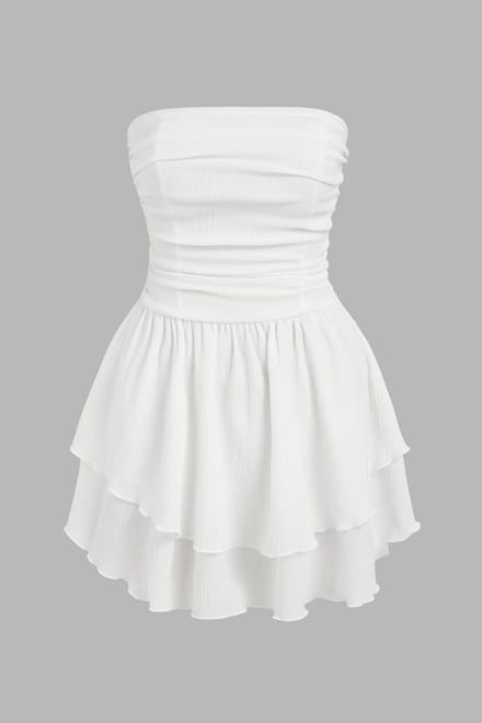 Off-shoulder Ruffle Mini-jurk