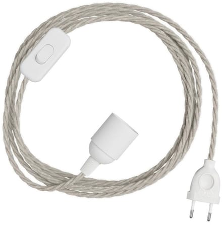 Creative Cables Snakebis Twisted E14 Kabelset Met Lamphouder. Stofgebreide Kabel En Stekker Met 2 Pinnen 3 M Transparant