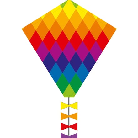 Kindervlieger HQ Eddy 50 Rainbow Patchwork 102106 Regenboog 45 x 50 cm + 250 cm staart