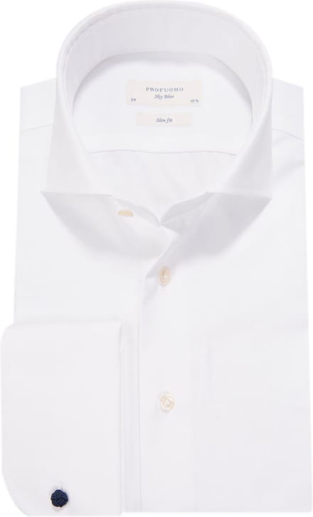 Profuomo - SkyBlue Slim Fit DubbelManchet - 38 - Heren - Slim-fit