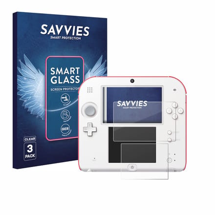 3 Stuks Savvies Screenprotector - geschikt voor Nintendo 2DS - beschermfolie glas transparant