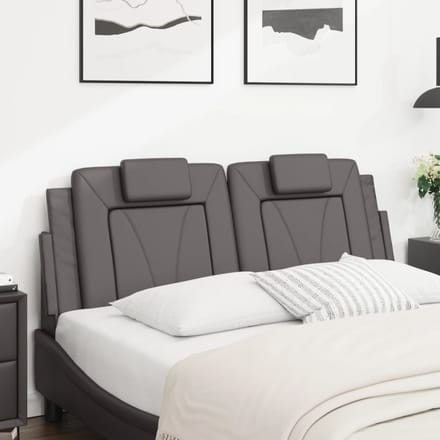 vidaXL Hoofdbordkussen "Viana" 140 cm kunstleer grijs