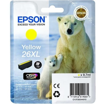 Epson Inktcartridge 26XL (C13T26344012) Geel Hoge capaciteit