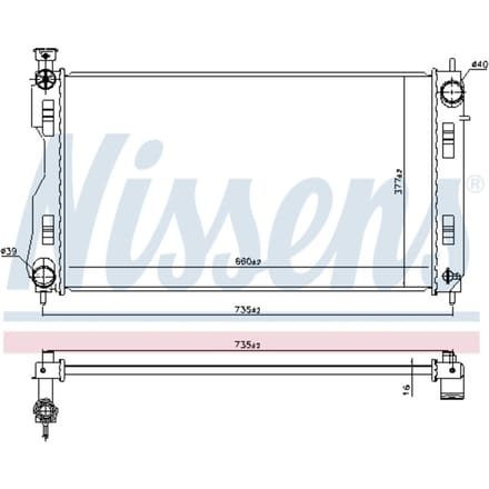 Radiator, motorkoeling NISSENS 606844