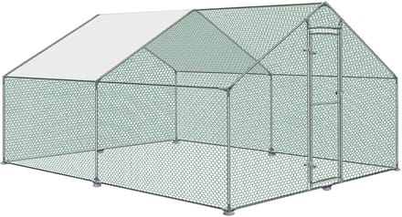 ACXIN Kippenhok met Ren - 3x4x2m - Verzinkt Frame - PVC Net - PE Dak