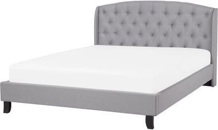 BORDEAUX - Tweepersoonsbed - Lichtgrijs - 160 x 200 cm - Polyester