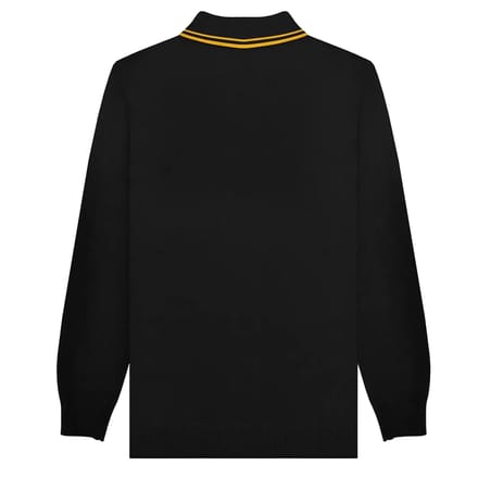 Lambretta Heren Poloshirt met lange mouwen (Zwart)
