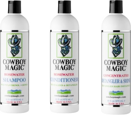 Cowboy Magic Bundel - Rosewater Shampoo + Conitioner + Detangler & Shine - 473ml