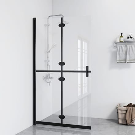 vidaXL - Inloopdouchewand - inklapbaar - 80x190 - cm - ESG-glas - transparant