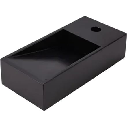 Aquavive Wasbak Rino Solid Surface Basin - Rechthoek - Zwart - 38x18x9cm