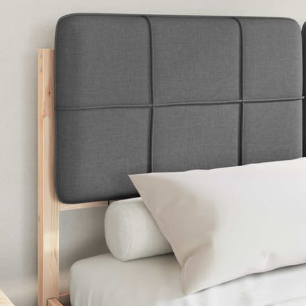 vidaXL - Bedframe - met - Gevoerde - Hoofdbord - Donkergrijs - 140 - x - 190 - cm
