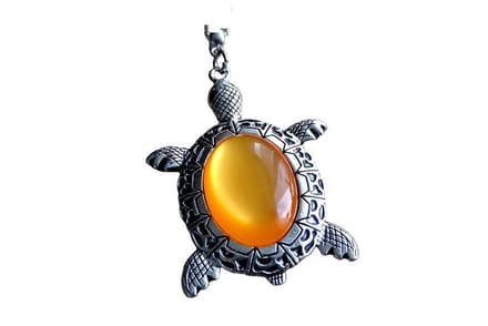 2 Love it Schildpad Zomerlicht - Ketting - 40 + cm cm lang - Geel - Oranje