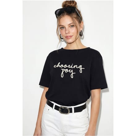Dames Katoenen Bootnek Bedrukt T-shirt