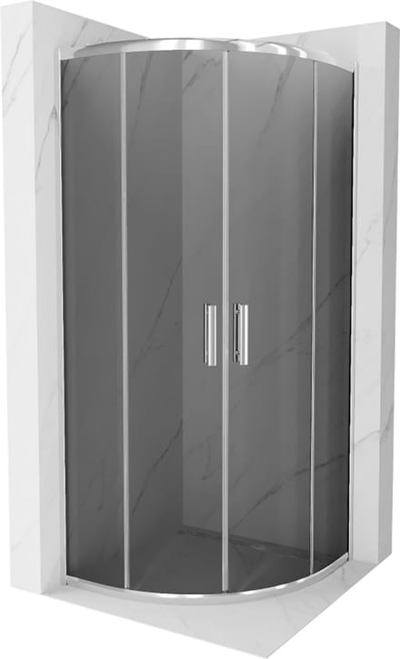 Mexen Rio douchecabine halfrond 80 x 80 , grafiet, chroom - 863-080-080-01-40