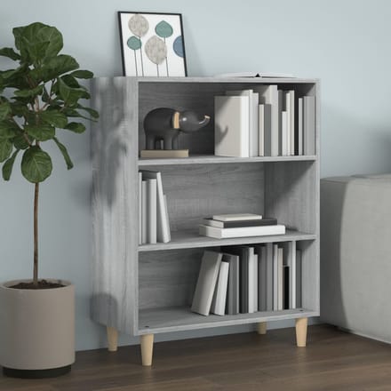 vidaXL - Dressoir - 69,5x32,5x90 - cm - bewerkt - hout - grijs - sonoma - eikenkleurig