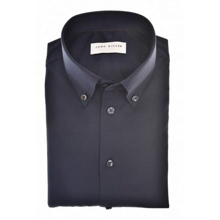 John Miller Overhemd Uni Color Fine Jersey Button-Down Navy / male