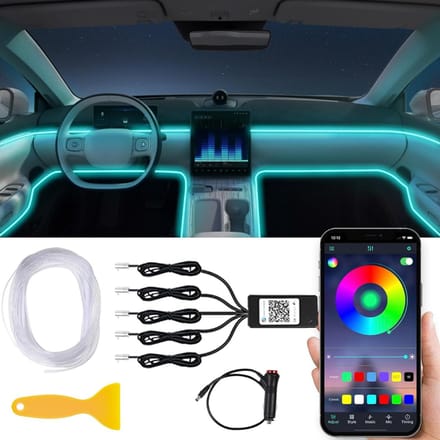 White-Label® Auto Interieur Verlichting - Led Strip Auto – 6M – Met App - RGB