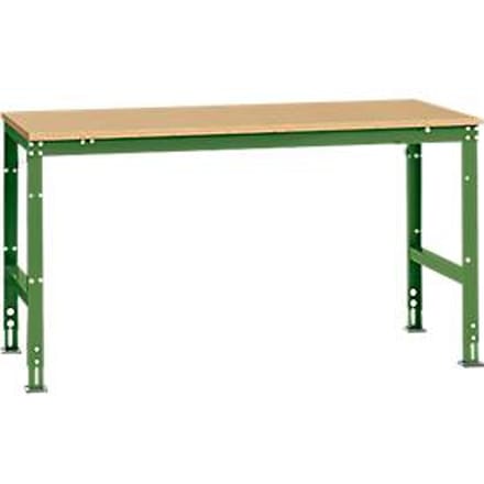 Manuflex AU4095.6011 Werk achtergrond tafel universele standaard met multiplex plaat, bxdxh = 1750 x 1000 x 760-870 mm Reseda groen (RAL 9010)
