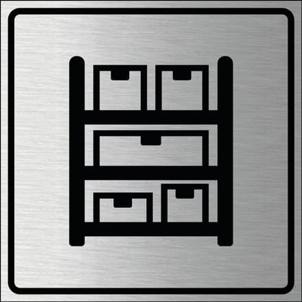 Voorraadkast bordje, geborsteld aluminium 100 x 100 mm