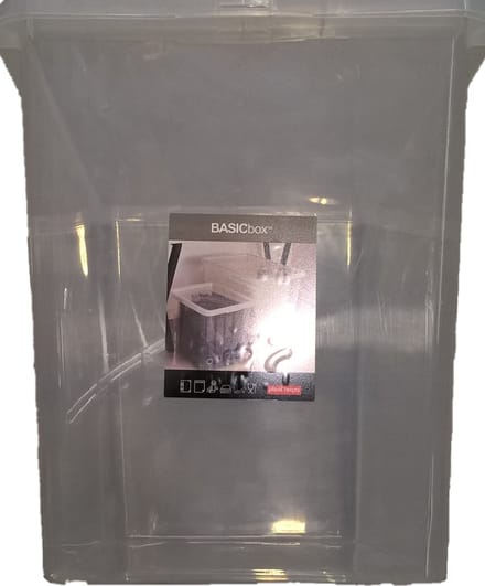 Doos met deksel Basisbox Plast Team 80l/59.5x39.5x43cm transparant
