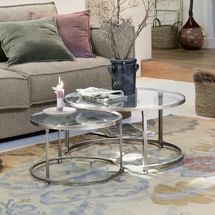 LOBERON Salontafel set van 2 Kabala zilverkleurig