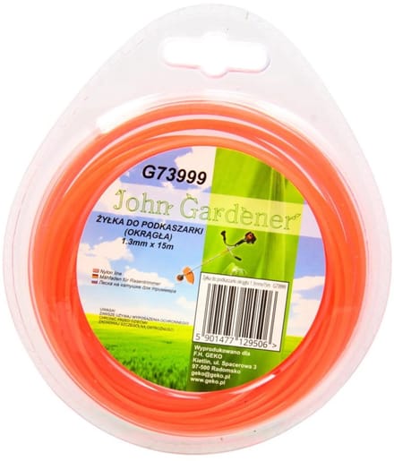 John Gardener Nylon lijn - 1.3mm x 15m - Rood - Rond - Hittebestendig