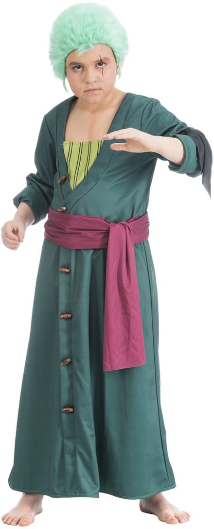CHAKS - One Piece Zoro-kostuum voor kinderen - 134/140 (9-10 jaar)