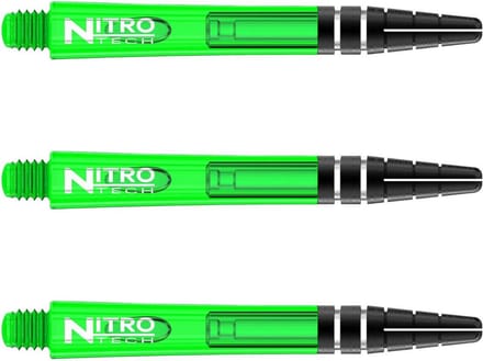 RED DRAGON - Nitrotech Groen Medium Dartschachten - 3 sets per pakket (9 stengels in totaal)