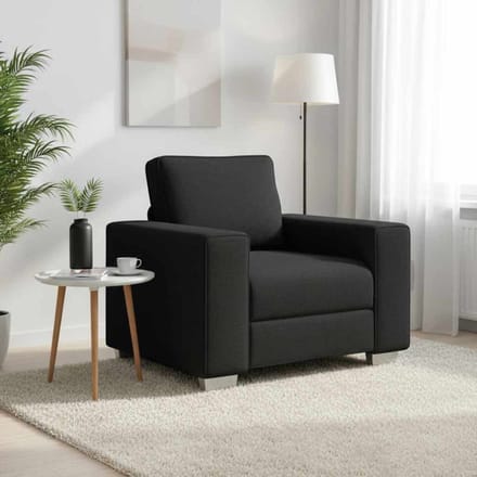 vidaXL - Sofa - Stoel - Zwart - 100 - cm - Stof