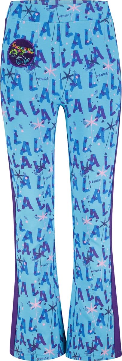 4PRESIDENT Flared pants meisje - Lala AOP - Maat 128 - Flared broek meisjes