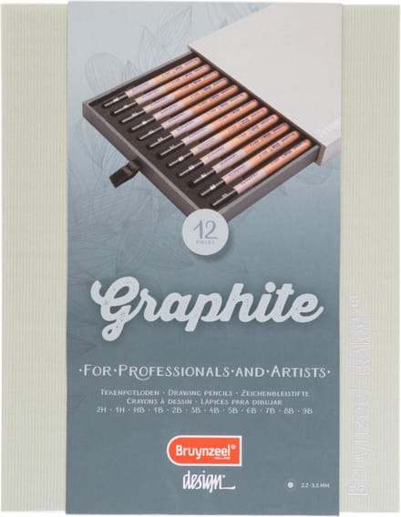 Bruynzeel Design Graphite Box Grafietpotloden - 12 stuks