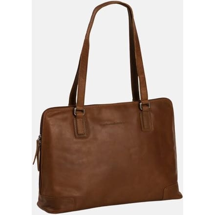Chesterfield Schoudertas Waxed Pull Up Leer - cognac