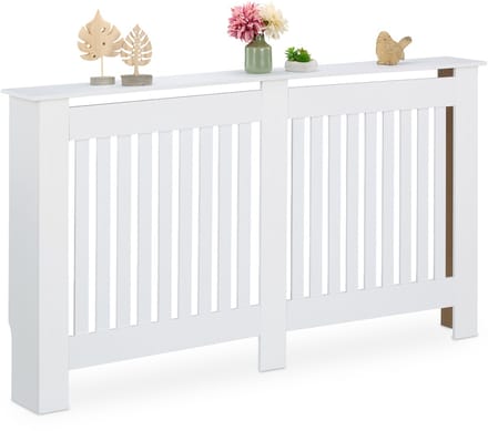 Radiatorombouw landelijk - 83x152x19 cm - met plank - wit
