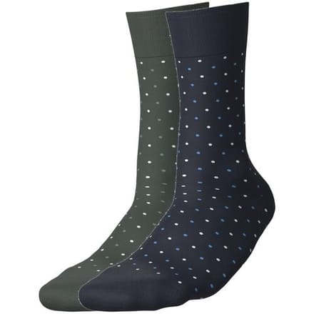 ESMARA 2 Paar sokken (Stippen/groen/marineblauw, 35-38)