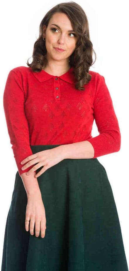 Dancing Days - MERRY TREE KNIT Longsleeve top - M - Rood