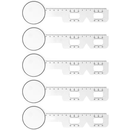 5 Stuks PD Lineaal Pupilafstand Meter Pupillometer Plastic PD Meetliniaal voor Oog white