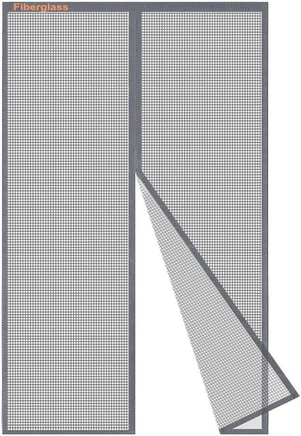 Deurhor Magnetisch 90x230 cm Glasvezel Grijs met Automatische Sluiting