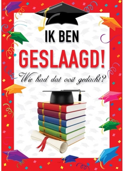 Deur poster Ik ben geslaagd