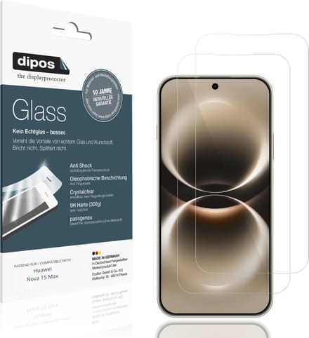 dipos – 2x Pantserfolie geschikt voor Huawei Nova 15 Max | 9H Screenprotector
