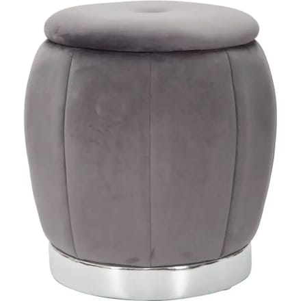 Opbergkruk Puff/storage Paris Grigio/silver Ø 43×43 cm
