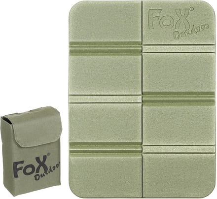 MFH Fox Outdoor - Thermisch zitkussen - Opvouwbaar - met Molle etui - OD legergroen